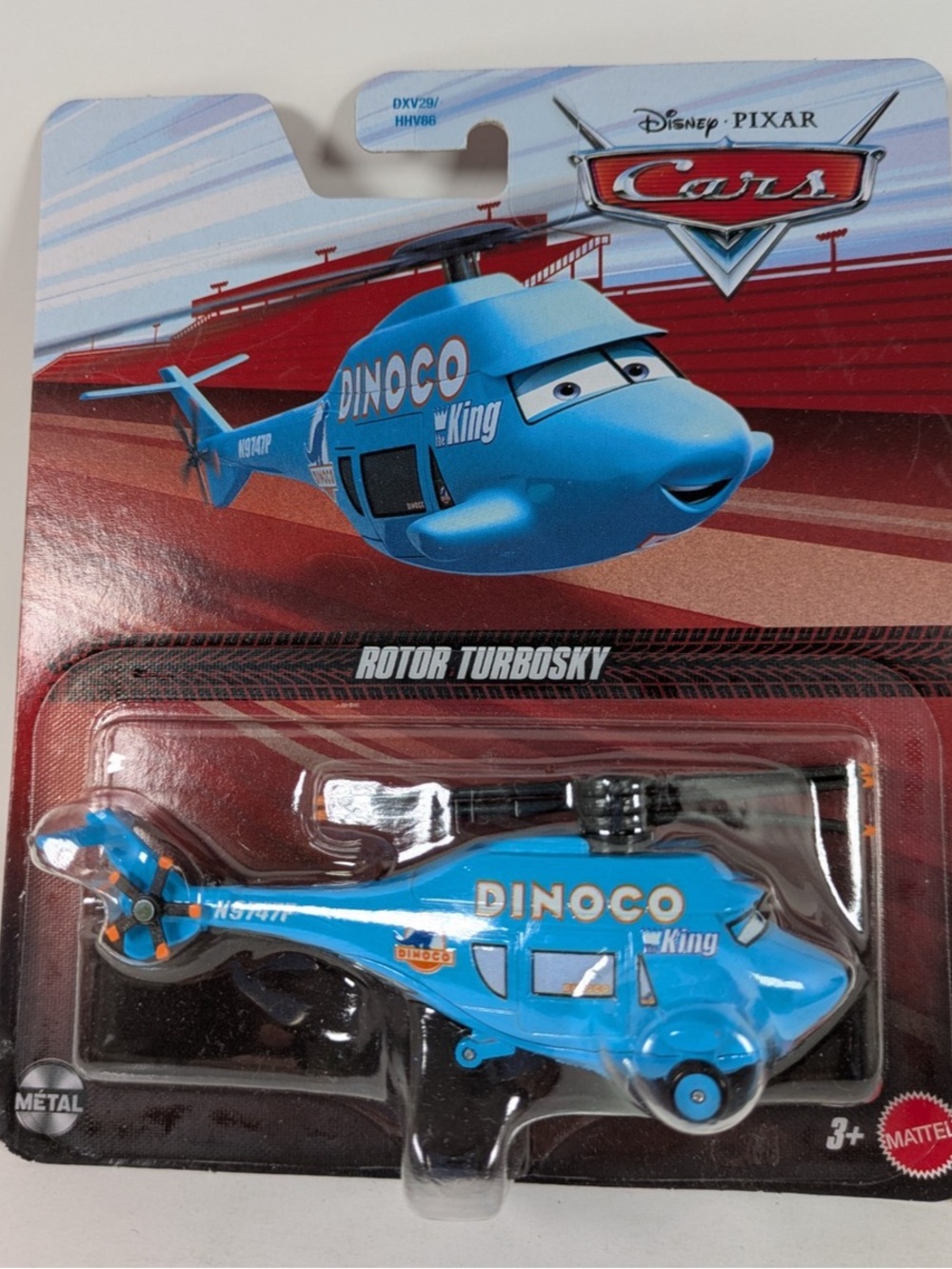 RARE Disney cars Mattel Dinoco Blue Rotor Turbosky Helicopter Toy